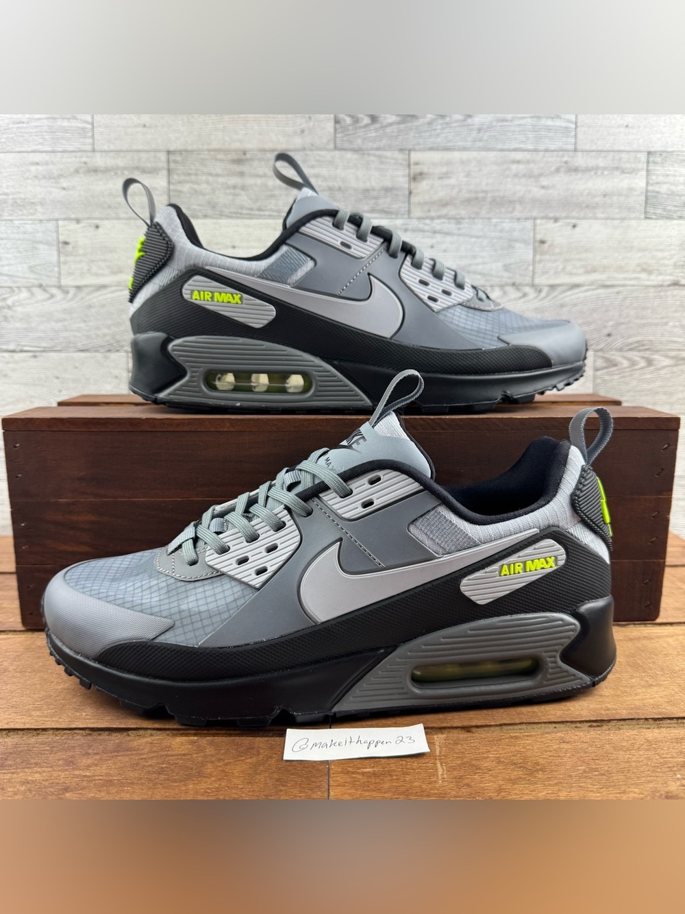 Nike Air Max 90 Drift ‘Cool Grey Volt’ Black Shoes IO1908-065 Men Size 9.5